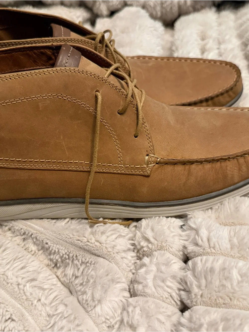 Johnston & Murphy Tan Leather Chukka Boat Shoes